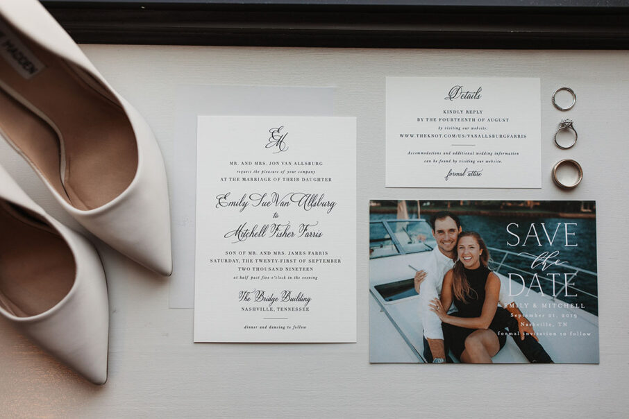 Emily and Mitchell's Classic Wedding Invitation Suites