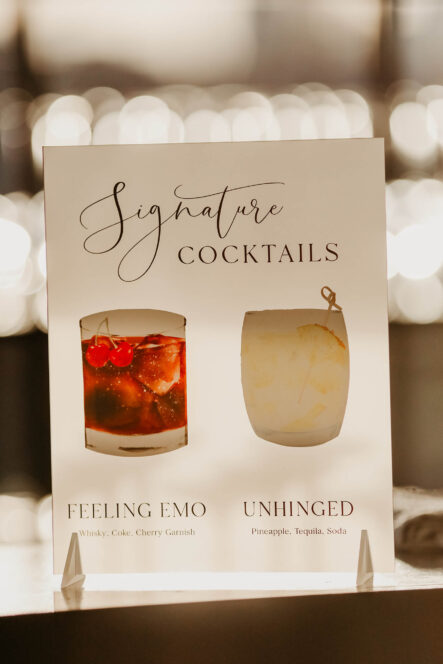 Signature Cocktail Sign with Illustrations